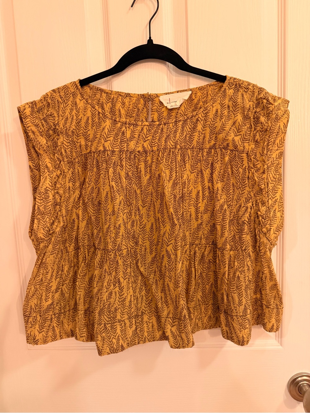 Anthropologie Cap-Sleeve Babydoll Blouse